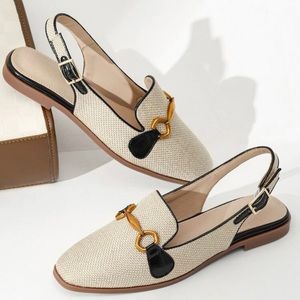 NWOT Linen Slingback Flats